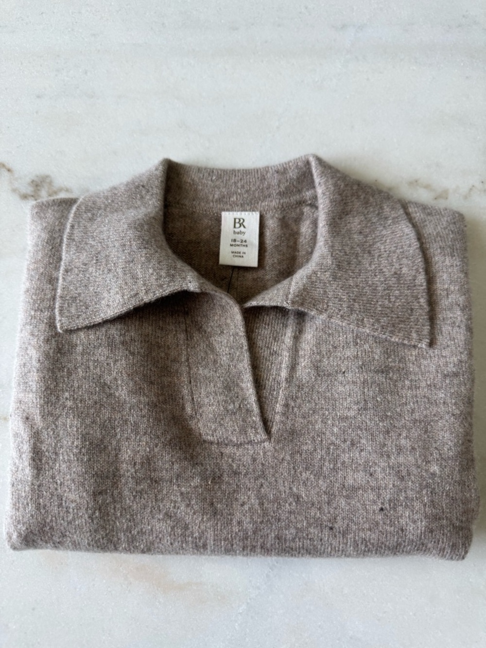 Banana Republic Baby Recycled Cashmere Sweater Polo 18–24M Neutral Beige NWT